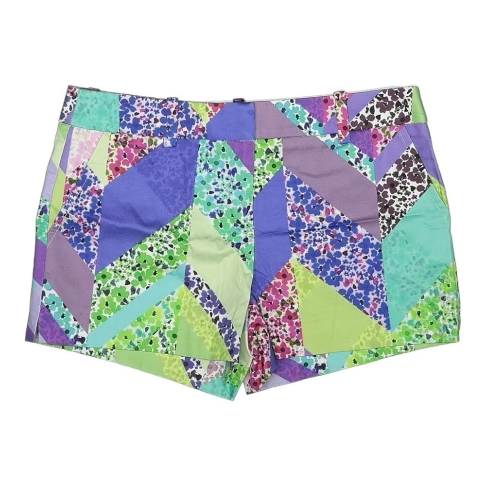 Trina Turk $213 NWT Corbin Patchwork Shorts Size 8 Colorful Chevron Print